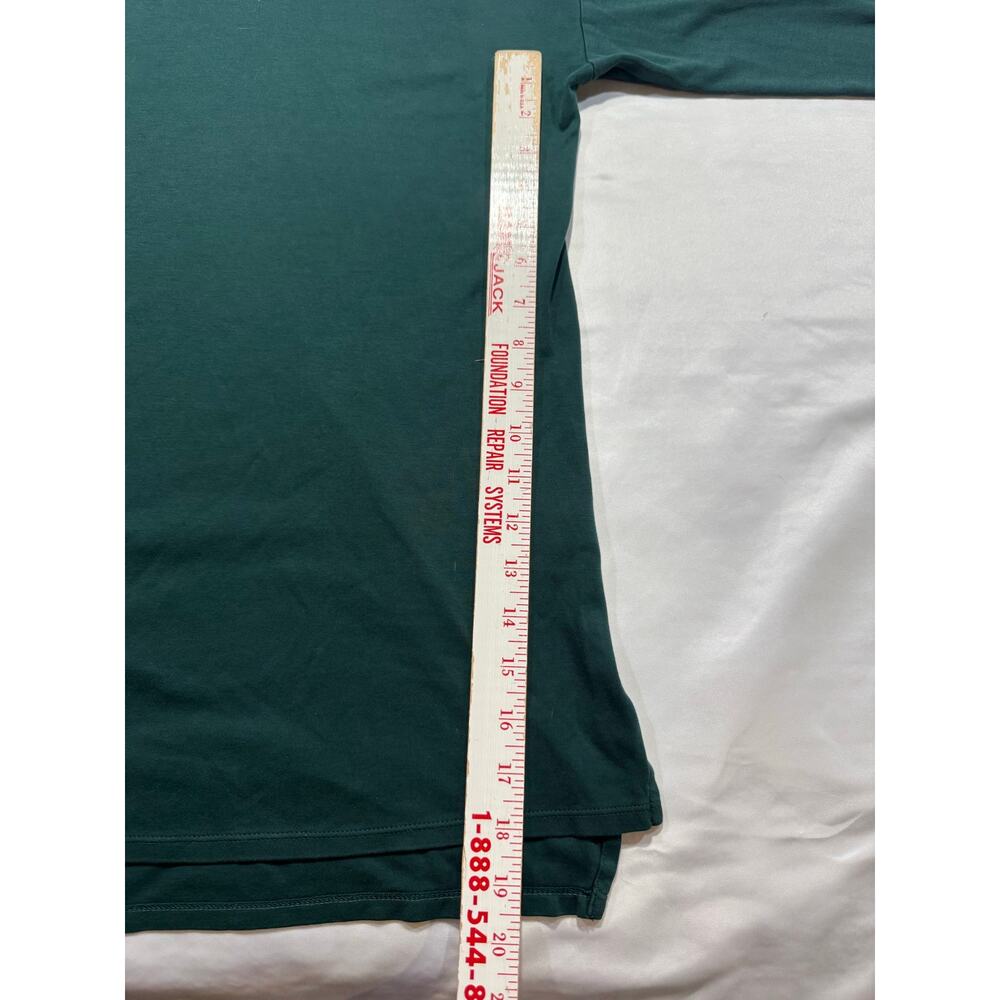 J Jill Simply Supima Crew Neck Tunic 100% Cotton Women’s Large Hunter Green Top - Picture 2 of 7